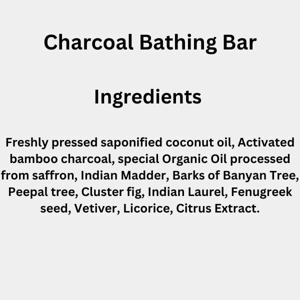 Charcoal Bathing Bar - (Exfoliating, Cleansing, Detoxifying) Natural Handcrafted Bar(125g)