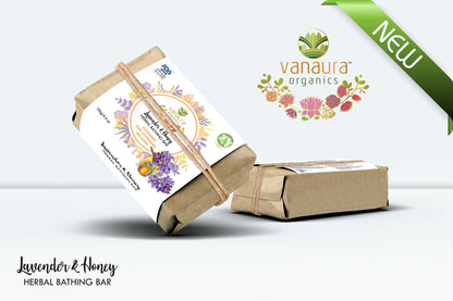 Lavender and Honey Bathing Bar - (Cleansing, Skin Lightening, Relaxing) - Natural Handcrafted Bar  125g/ 4.4 oz - vanauraorganics