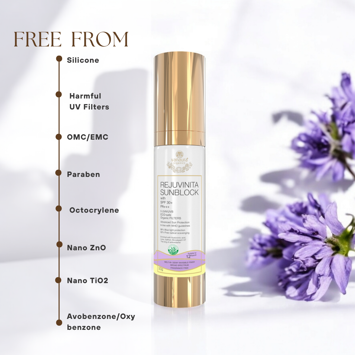 Rejuvinita sunblock cream with SPF 30+ PA+++ - 50 g