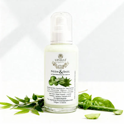 Neem and Basil Deep moisturizing Gel Cream with Nano Engineered Acne Defence Phyto Complex for Acne prone and oily skin-100ml
